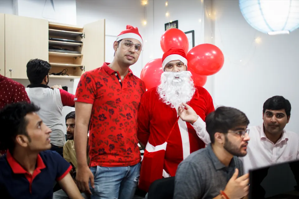 Christmas at the office with Santa