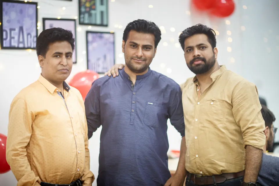 Three colleagues together in the office
