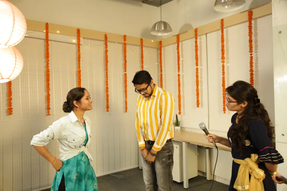Performances at an office celebration