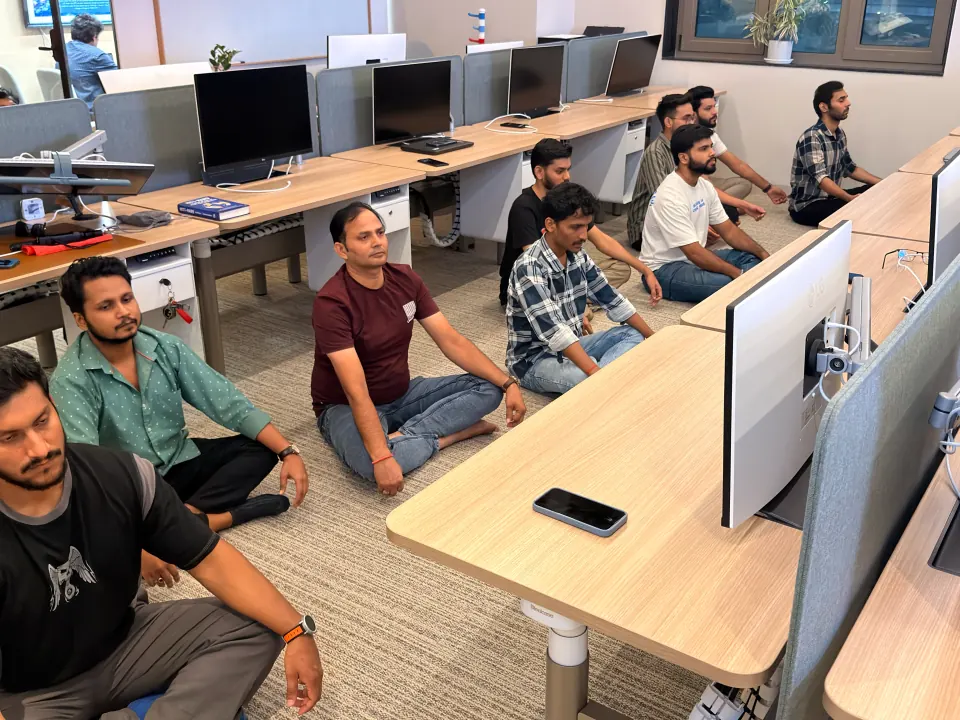 Yoga between the desks